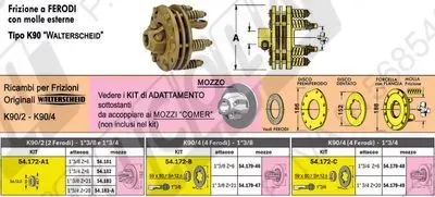 Frizioni a FERODI (Walterscheid) Tipo K90 (Molle Esterne): Ricambi