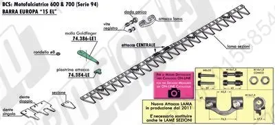BCS - Motofalciatrici: 600 & 700 (Serie 94) - Barra EUROPA 